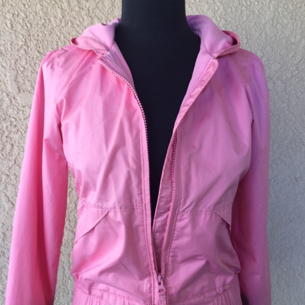 Columbia Pink Windbreaker Hoodie Girls Size 10/12 Lightweight Zip Jacket - Picture 5 of 8